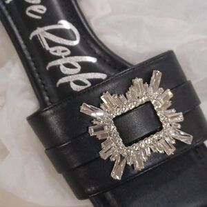 Black Sandal with Silver Embellishment